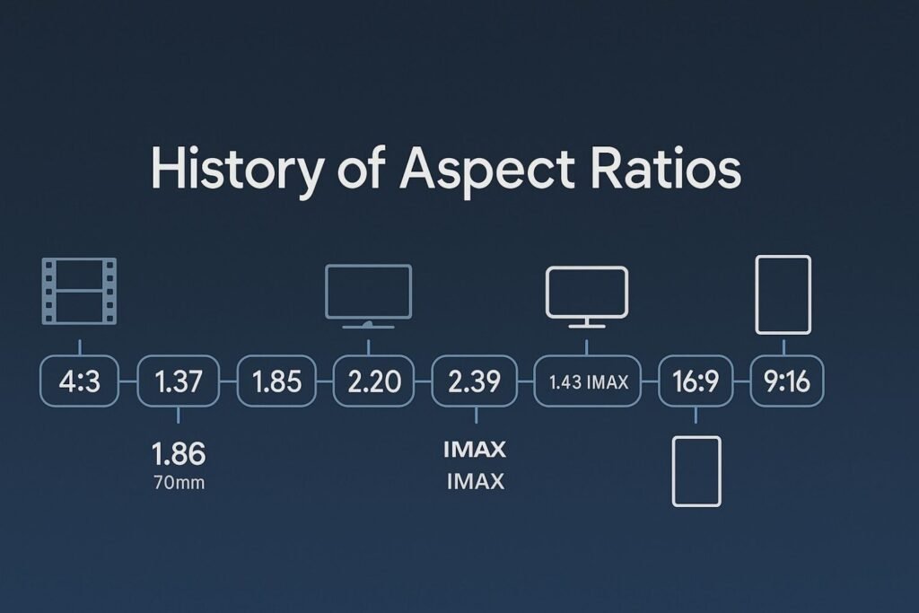 History of aspect ratios timeline graphic