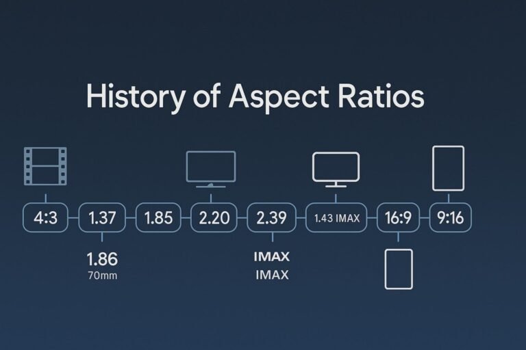 History of aspect ratios timeline graphic